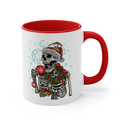 Cranky Christmas Skeleton Coffee Mug, 11oz