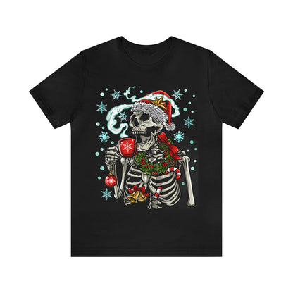 Skull drinking Coffee XMAS