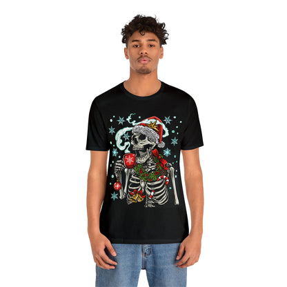 Skull drinking Coffee XMAS