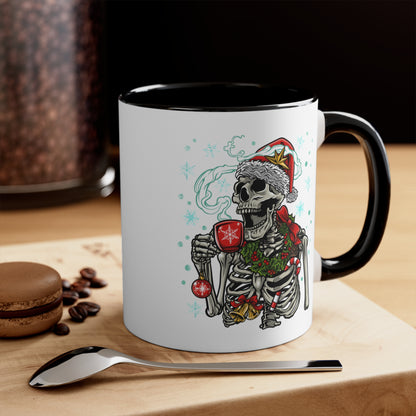 Cranky Christmas Skeleton Coffee Mug, 11oz