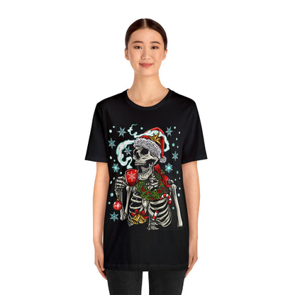 Skull drinking Coffee XMAS
