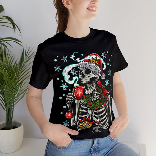 Skull drinking Coffee XMAS